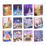 СНОУ БУМ Пакет подарочный, 26х32х10см, бумага высокого качества с глиттером, 4-12 диз.арт.2021-6