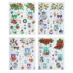 СНОУ БУМ Наклейка ПВХ 30х42см, серебряный глиттер, 4 дизайна