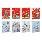 СНОУ БУМ Пакет подарочный, 30х23х8см, бумага, 8 дизайнов, арт.2021-19