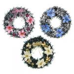 СНОУ БУМ Венок декоративный, 38 см, 3 дизайна, ПВХ