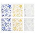 СНОУ БУМ Наклейка со звездами 21х30см, фольга, 6 дизайнов