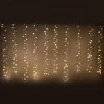 СНОУ БУМ Гирлянда эл. занавес нить 300 LED, 3х3м, 10 нитей, шампань, пост. свечение,медь, 220В, 50Гц