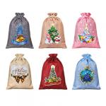 СНОУ БУМ Мешок подарочный, 25х35см, полиэстер, 6 дизайнов, арт.2021-24