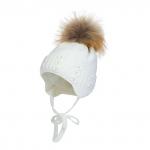 Шапка с помпоном и жемчугом AN-18102