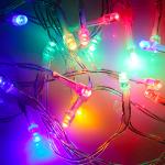 СНОУ БУМ Гирлянда электрическая Вьюн 1,5м, 15LED, мультицвет, 1 реж, прозр. провод, 3В от 2хАА