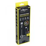 FORZA Кабель для зарядки армированный, штекер iP, быстрая зарядка, светящийся, 2.4А, пластик