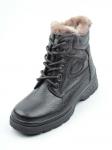 B8297B BLACK Ботинки зимние мужские (натуральная и искусственная кожа, иск. мех)