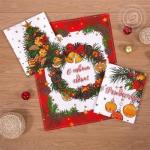 Комплект полотенец "Мандариновое настроение" 50*60 см - 3 шт. вафля хлопок 100%