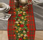 Дорожка столовая "Еловая гирлянда" 45*150 см хлопок 100%