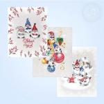 Комплект полотенец "Гномики" 50*60 см - 3 шт. рогожка хлопок 100%