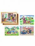 SmileDECOR Набор пазлов 4в1 12 эл.Город котов П303 дерево
