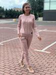Женский вязанный костюм 386 розовый