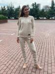 Женский вязанный костюм 386 бежевый