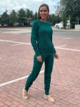 Женский вязанный костюм 386 зеленый