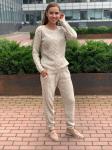 Женский вязанный костюм 380 бежевый