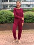 Женский вязанный костюм 380 винный
