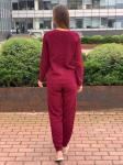 Женский вязанный костюм 380 винный
