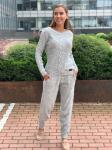 Женский вязанный костюм 380 серый