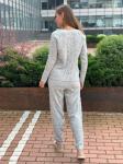 Женский вязанный костюм 380 серый