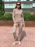 Женский вязанный костюм 388 капучино