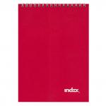 Блокнот INDEX, серия Office classic, на гребне, красный, кл., ламиниров. обл., ф. А5, 40 л.