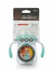 Бутылочка HAPPY BABY 10019A антиколиковая с ручками и силиконовой соской aqua, 180 мл.