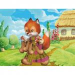 *Акция! KM0075/1 Картина-открытка мозаикой (15х20) ЛИСА-ХОЗЯЙКА (23 цвета) 1/100