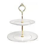 Ваза 2-х ярус мал СНЕЖНАЯ КОРОЛЕВА кругл     (3) (12)     CMB0134-А