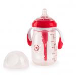 Бутылочка HAPPY BABY 10020 антиколиковая с ручками и силиконовой соской ruby, 300 мл.