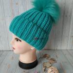 Женская шапка с отворотом  (с флисом).