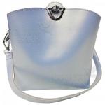 Женская кожаная сумка ARUBA без кисточки. Голубой перламутр.