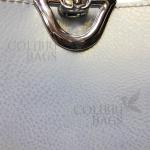 Женская кожаная сумка ARUBA без кисточки. Голубой перламутр.