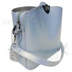 Женская кожаная сумка ARUBA без кисточки. Голубой перламутр.