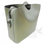 Женская кожаная сумка ARUBA без кисточки. Салатовый перламутр.