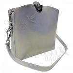 Женская кожаная сумка ARUBA без кисточки. Серый перламутр.