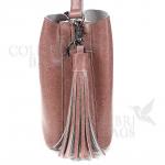 Женская кожаная сумка ARUBA с кисточкой. Лиловый.
