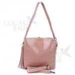 Женская кожаная сумка ARUBA с кисточкой. Лиловый.