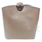 Женская кожаная сумка ARUBA без кисточки. Бежевый перламутр.