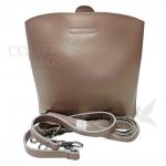 Женская кожаная сумка ARUBA без кисточки. Бежевый перламутр.