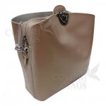 Женская кожаная сумка ARUBA без кисточки. Бежевый перламутр.