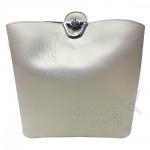 Женская кожаная сумка ARUBA без кисточки. Белый перламутр.