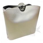 Женская кожаная сумка ARUBA без кисточки. Белый перламутр.