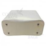 Женская кожаная сумка ARUBA без кисточки. Белый перламутр.