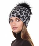 020/1 Лого помпон мех трикотаж жаккард флис Шапка