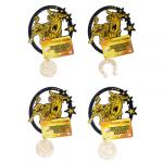 СНОУ БУМ Магнит "Оберег на удачу"  с зеркал. подвеской, хдф,пластик,фольга, черный с золотом, 4 диз.