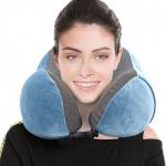 Воротник-подушка для путешествий с эффектом памяти синий