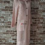 Длинный кардиган на пуговицах с капюшоном