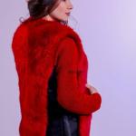 Демисезонный женский жилет из эко кожи с мехом, на молнии