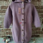 Детский кардиган на пуговицах с капюшоном