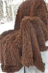 Длинный ворс коричневый 160*220